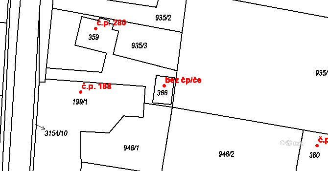 Sepekov 46223169 na parcele st. 366 v KÚ Sepekov, Katastrální mapa