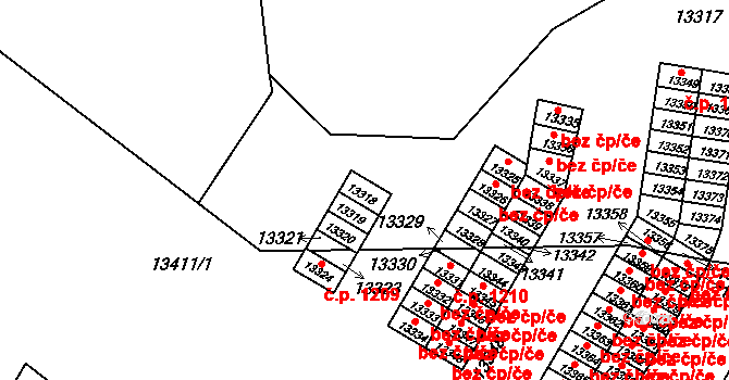 Lobzy 1209, Plzeň na parcele st. 13318 v KÚ Plzeň, Katastrální mapa