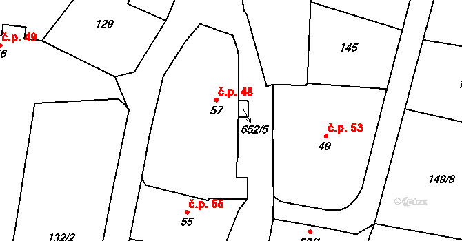 Jindice 48, Rašovice na parcele st. 57 v KÚ Jindice, Katastrální mapa