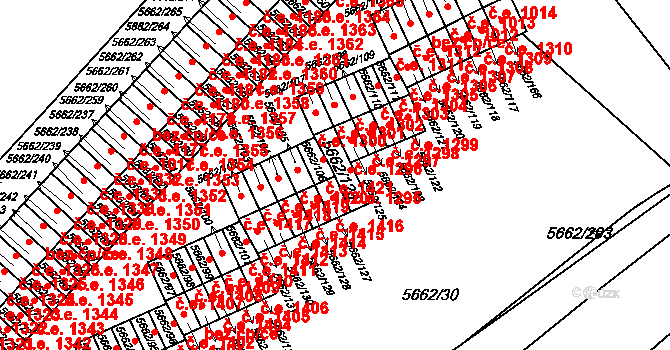 Jihlava 1295 na parcele st. 5662/126 v KÚ Jihlava, Katastrální mapa