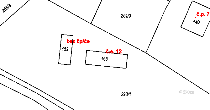 Spůle 12, Janovice nad Úhlavou na parcele st. 153 v KÚ Spůle, Katastrální mapa