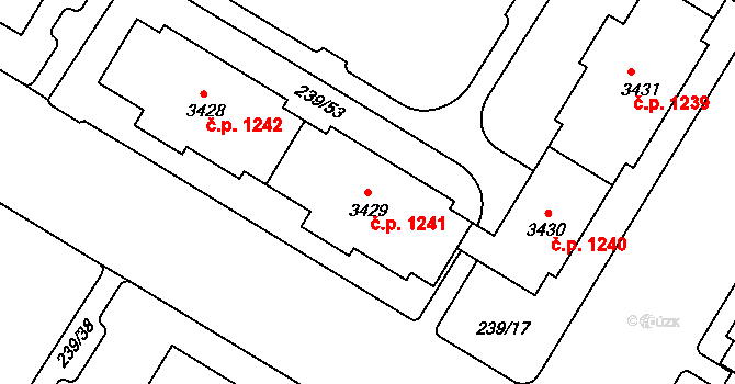 Strakonice I 1241, Strakonice na parcele st. 3429 v KÚ Strakonice, Katastrální mapa