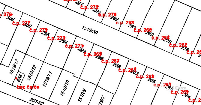 Lačnov 267, Svitavy na parcele st. 298 v KÚ Moravský Lačnov, Katastrální mapa