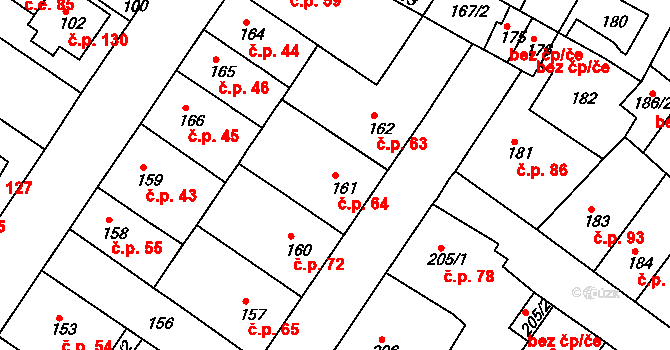 Prosetice 64, Teplice na parcele st. 161 v KÚ Prosetice, Katastrální mapa