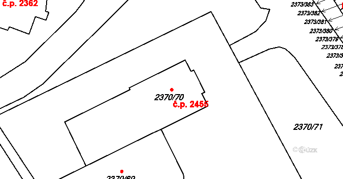 Předměstí 2455, Opava na parcele st. 2370/70 v KÚ Opava-Předměstí, Katastrální mapa