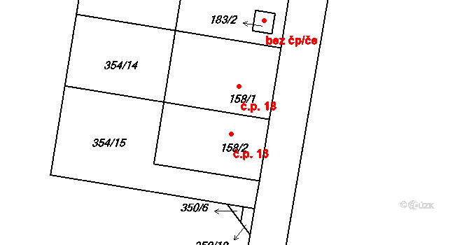 Kačov 13, Předměřice nad Jizerou na parcele st. 158/2 v KÚ Předměřice nad Jizerou, Katastrální mapa