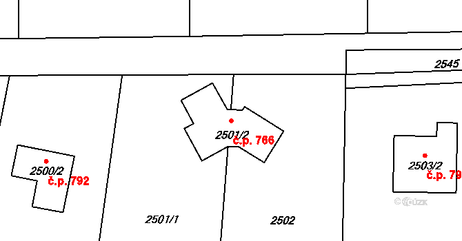 Horní Těrlicko 766, Těrlicko na parcele st. 2501/2 v KÚ Horní Těrlicko, Katastrální mapa