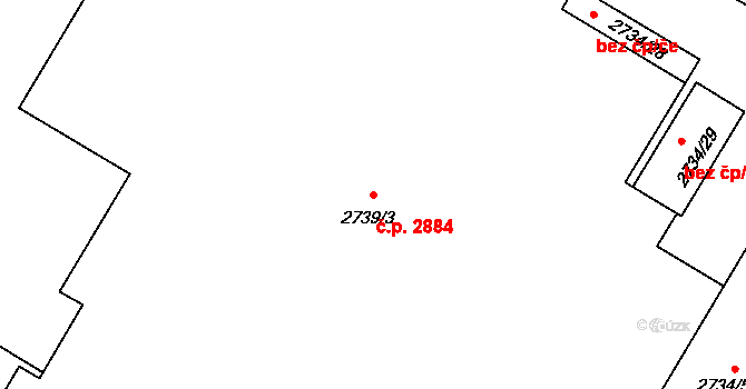 Předměstí 2884, Opava na parcele st. 2739/3 v KÚ Opava-Předměstí, Katastrální mapa