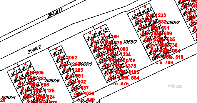 Chomutov 841 na parcele st. 4033 v KÚ Chomutov I, Katastrální mapa