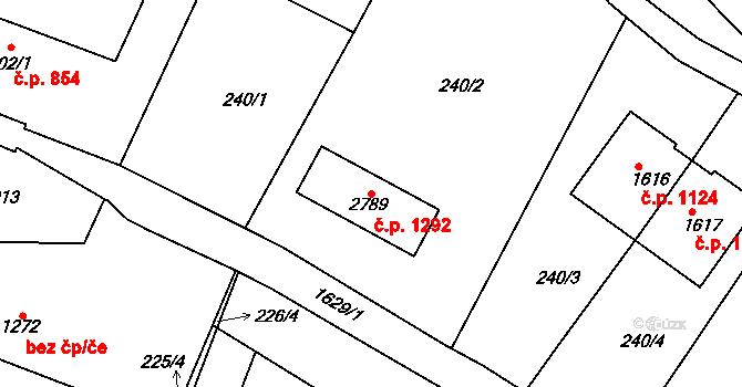 Litovel 1292 na parcele st. 2789 v KÚ Litovel, Katastrální mapa