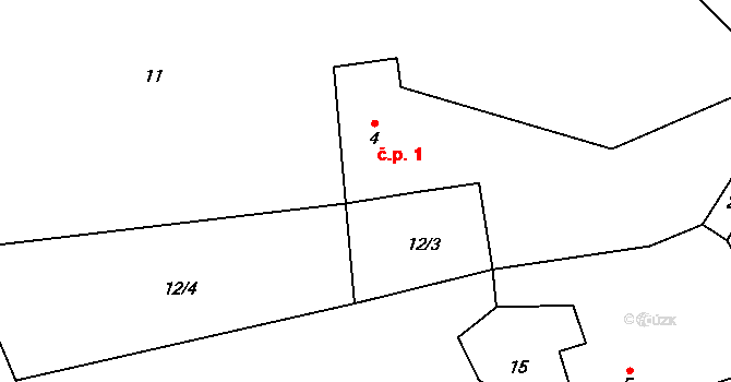 Drouhavec 1, Velhartice na parcele st. 4 v KÚ Drouhavec, Katastrální mapa