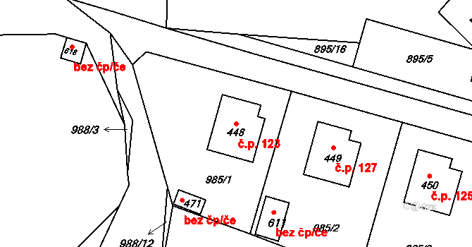 Pecerady 123, Týnec nad Sázavou na parcele st. 448 v KÚ Pecerady, Katastrální mapa