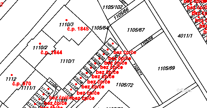 Mizerov 800, Karviná na parcele st. 1107/3 v KÚ Karviná-město, Katastrální mapa