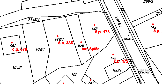 Sobotka 45988170 na parcele st. 576 v KÚ Sobotka, Katastrální mapa