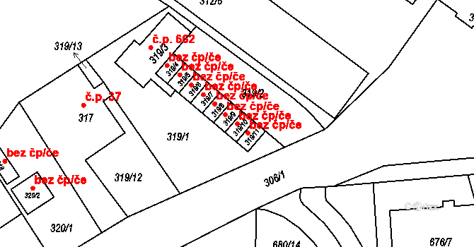 Liberec 47012170 na parcele st. 319/10 v KÚ Růžodol I, Katastrální mapa
