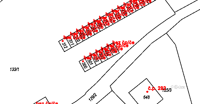 Loučovice 49199170 na parcele st. 303 v KÚ Loučovice, Katastrální mapa