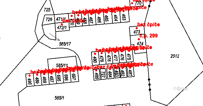 Loučovice 49205170 na parcele st. 479 v KÚ Loučovice, Katastrální mapa