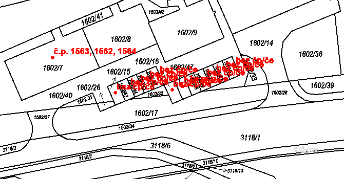 Praha 49639170 na parcele st. 1602/16 v KÚ Braník, Katastrální mapa