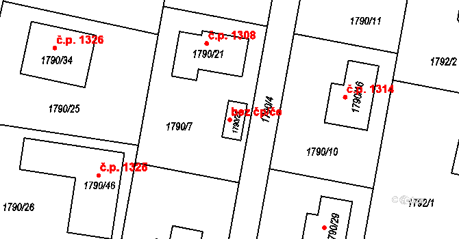 Ostrava 49778170 na parcele st. 1790/22 v KÚ Polanka nad Odrou, Katastrální mapa