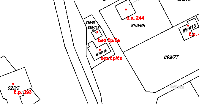 Chlumec 51837170 na parcele st. 899/116 v KÚ Chlumec u Chabařovic, Katastrální mapa