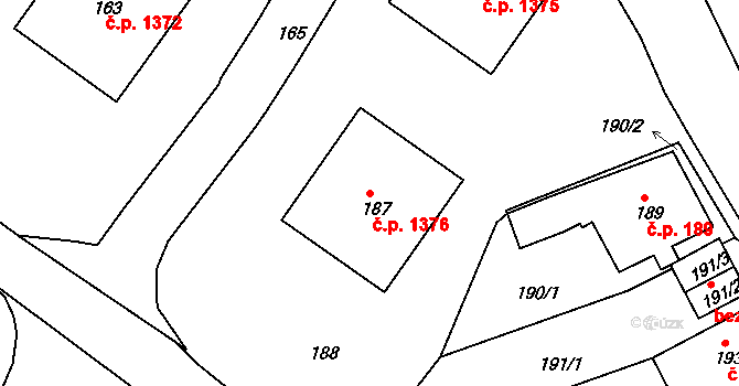 Příbor 1376 na parcele st. 187 v KÚ Příbor, Katastrální mapa