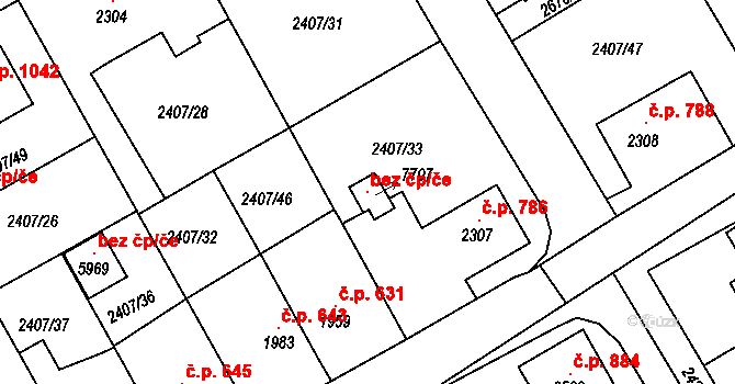 Chrudim 96724170 na parcele st. 7707 v KÚ Chrudim, Katastrální mapa