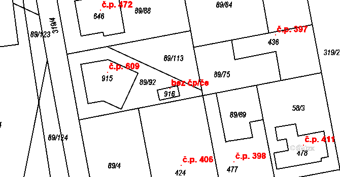 Lysá nad Labem 120107171 na parcele st. 916 v KÚ Litol, Katastrální mapa