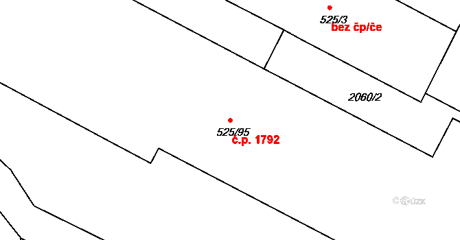 Brandýs nad Labem 1792, Brandýs nad Labem-Stará Boleslav na parcele st. 525/95 v KÚ Brandýs nad Labem, Katastrální mapa
