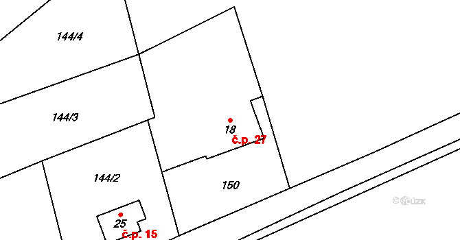 Kolnovice 27, Mikulovice na parcele st. 18 v KÚ Kolnovice, Katastrální mapa