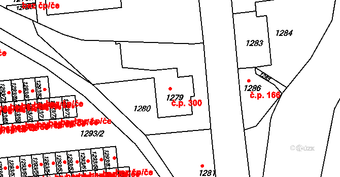 Podmoklice 300, Semily na parcele st. 1279 v KÚ Semily, Katastrální mapa