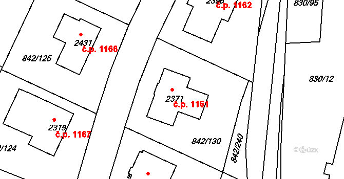 Prachatice II 1161, Prachatice na parcele st. 2371 v KÚ Prachatice, Katastrální mapa