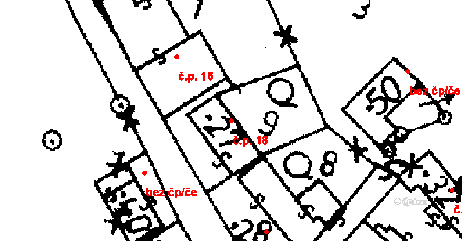 Pacelice 18, Škvořetice na parcele st. 27 v KÚ Pacelice, Katastrální mapa