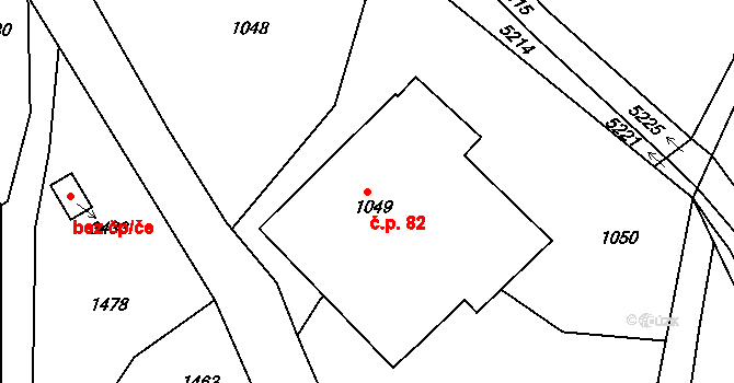 Radiměř 82 na parcele st. 1049 v KÚ Radiměř, Katastrální mapa