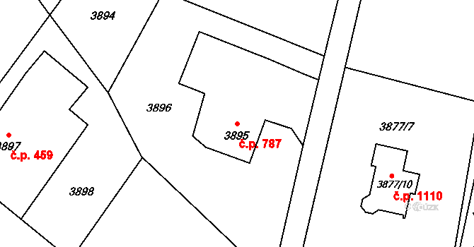 Vendryně 787 na parcele st. 3895 v KÚ Vendryně, Katastrální mapa
