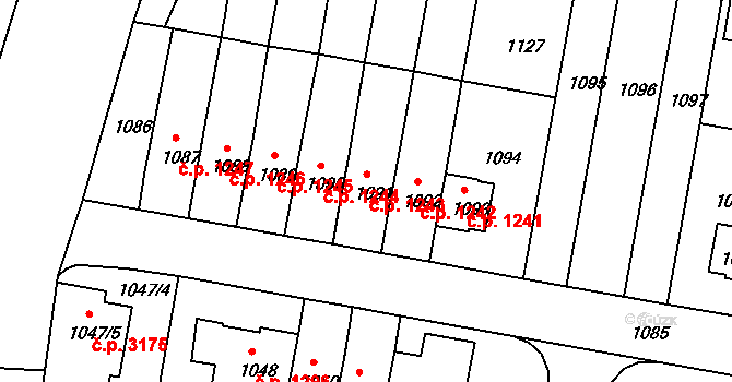 Záběhlice 1243, Praha na parcele st. 1091 v KÚ Záběhlice, Katastrální mapa