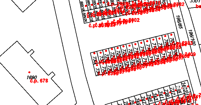 Sezimovo Ústí 2394 na parcele st. 731 v KÚ Sezimovo Ústí, Katastrální mapa