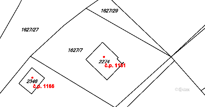 Trhové Sviny 1161 na parcele st. 2274 v KÚ Trhové Sviny, Katastrální mapa