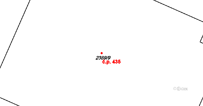 Mostecké Předměstí 435, Bílina na parcele st. 2389/9 v KÚ Bílina, Katastrální mapa