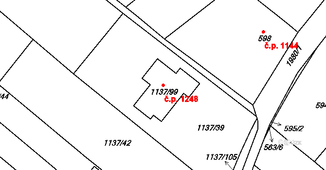 Mistřín 1248, Svatobořice-Mistřín na parcele st. 1137/99 v KÚ Mistřín, Katastrální mapa