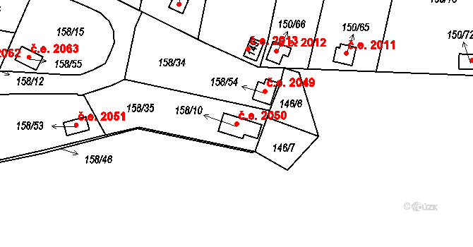 Domanínek 2050, Bystřice nad Pernštejnem na parcele st. 158/10 v KÚ Domanínek, Katastrální mapa