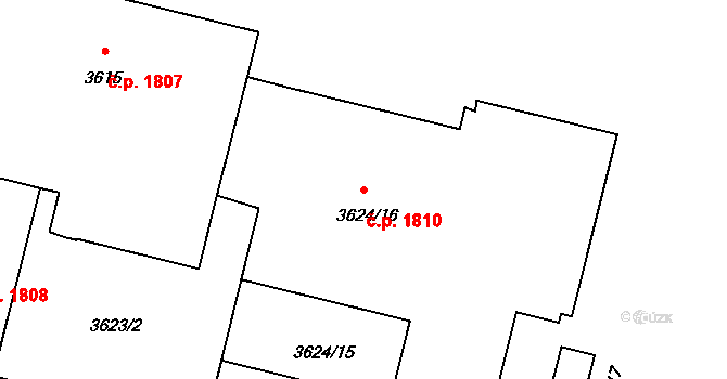 Poruba 1810, Ostrava na parcele st. 3624/16 v KÚ Poruba-sever, Katastrální mapa