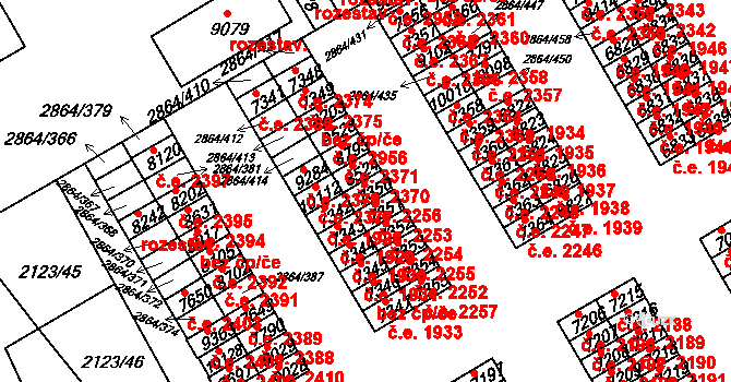 Hodonín 2256 na parcele st. 7350 v KÚ Hodonín, Katastrální mapa