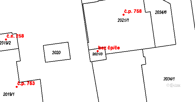 Bystřice nad Pernštejnem 38388171 na parcele st. 2021/3 v KÚ Bystřice nad Pernštejnem, Katastrální mapa