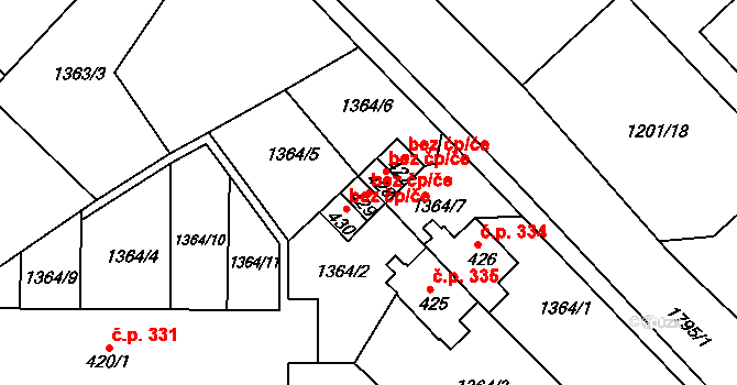 Krajková 38518171 na parcele st. 429 v KÚ Krajková, Katastrální mapa