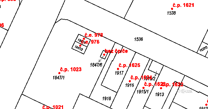 Brno 39496171 na parcele st. 1847/6 v KÚ Černá Pole, Katastrální mapa