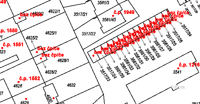Krnov 39519171 na parcele st. 3517/24 v KÚ Krnov-Horní Předměstí, Katastrální mapa