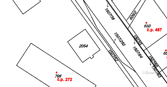 Hradec Králové 40305171 na parcele st. 2054 v KÚ Plotiště nad Labem, Katastrální mapa