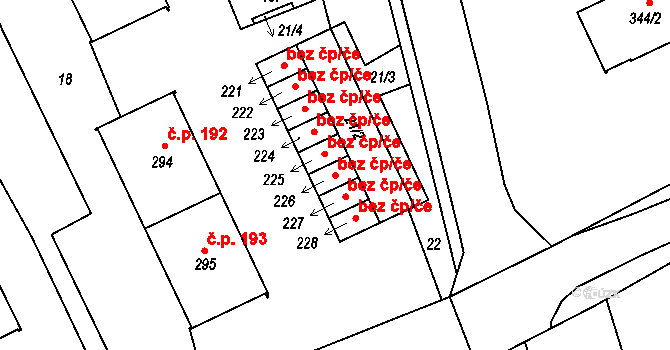 Příšovice 40832171 na parcele st. 226 v KÚ Příšovice, Katastrální mapa