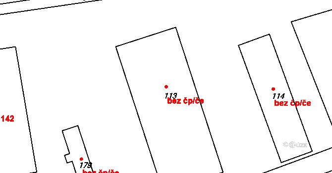 Hostišová 41202171 na parcele st. 113 v KÚ Hostišová, Katastrální mapa