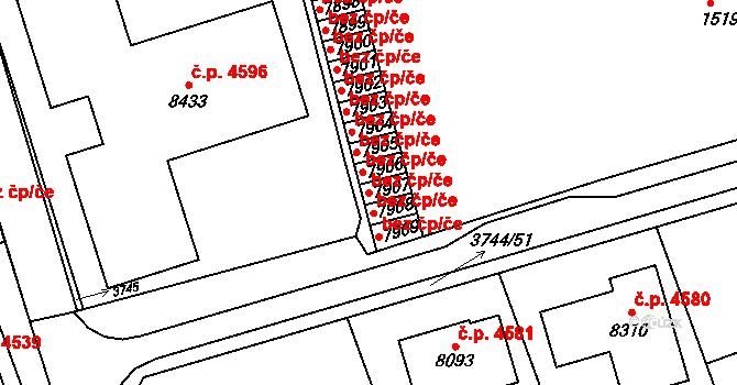 Kroměříž 42351171 na parcele st. 7907 v KÚ Kroměříž, Katastrální mapa
